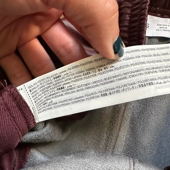 MNG Burgundy Faux Leather Drawstring Pants - Picture 5 of 8